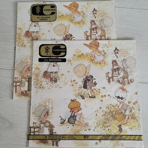 3/$25 Vintage Holly Hobbie Gift Wrap Wrapping Paper All Occasions x3